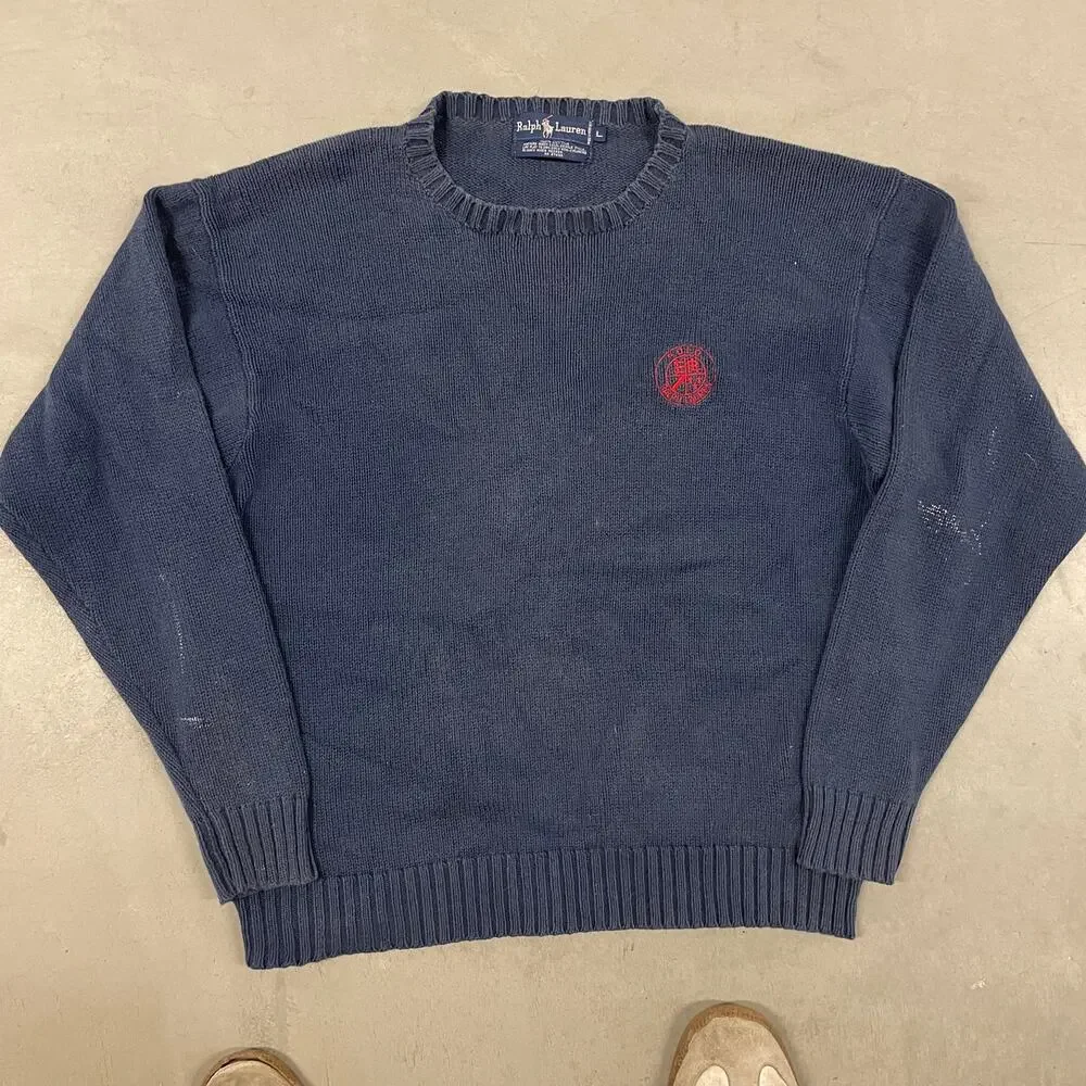 90s grungy distressed Ralph Lauren sweater